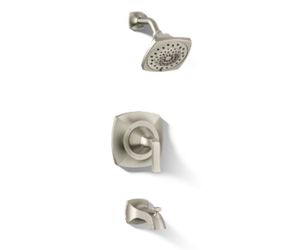 🛑KOHLER Rubicon  1-Handle 3-Spray Wall-Mount Tub & Shower Faucet in Brushed Nickel (Valve Included)