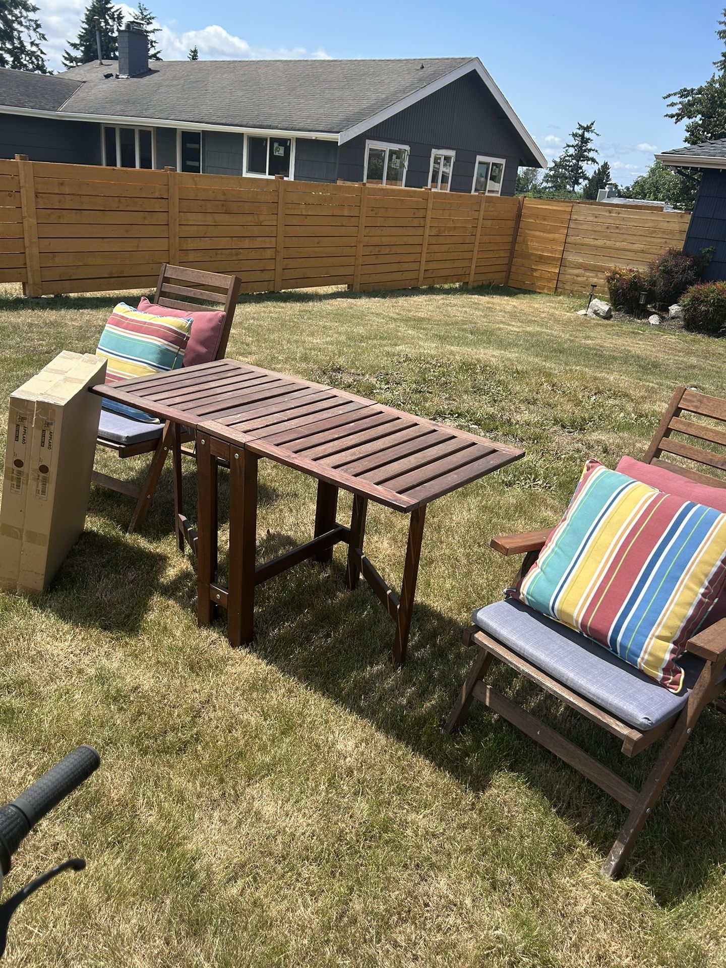 IKEA Patio Set With 4 Chair & Collapsible Table