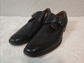 Florsheim Sorrento Black Leather Plain Toe Monk Strap Men Size 11.5 M