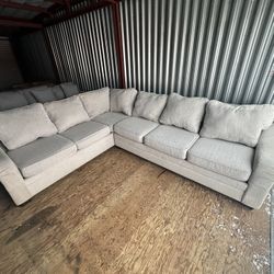 Grey L-Shape Sectional Sofa, FREE DELIVERY