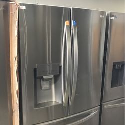 New Lg French Style Stainless Steel Refrigerator Full Size 