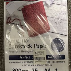 SANZIX brand Red Glitter Cardstock Paper