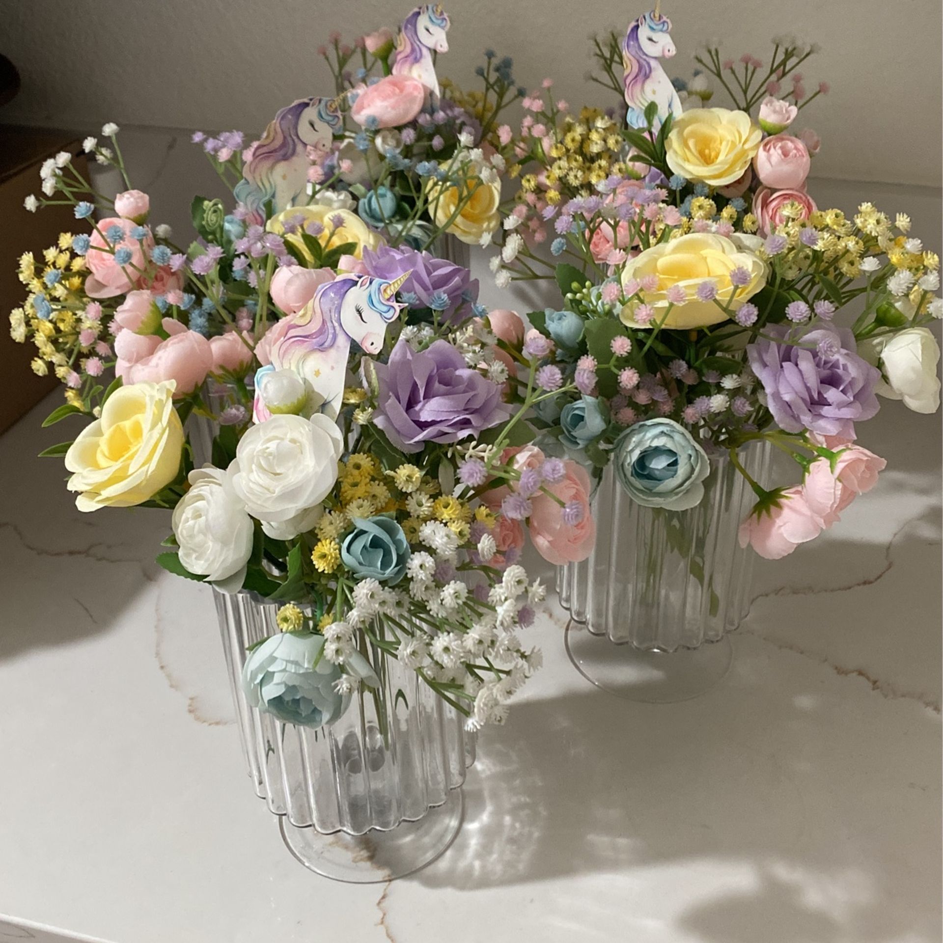 Unicorn Centerpieces/ Faux Flowers