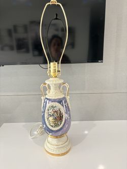 Vintage Colonial Porcelain Handpainted Lamp base