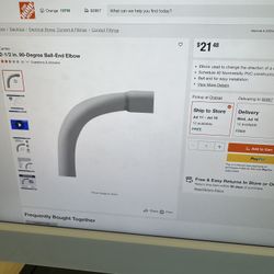 2 1/2 inch 90° bell and elbow