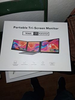 Portable Tri-Screen Monitor 14 Inch