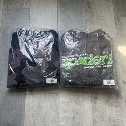 SP5DER HOODIES. WAIT GRAY AND BLACK BELUGA OUTLINE