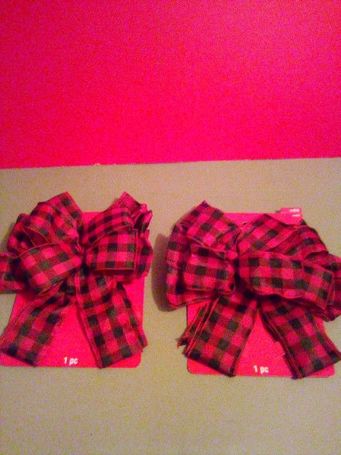 Large Red And Black Plaid Bows $5 Each