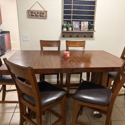 Solid Wood Dining Table With 8 Chairs 