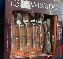 Cambridge Rasta Sand 42-pc. Flatware Set with Chrome Storage Tray