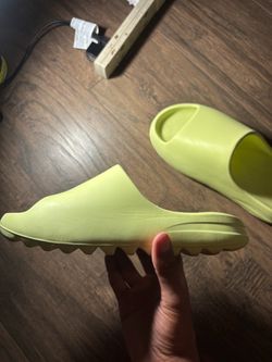 Yeezy slides glow green