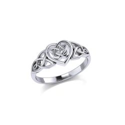 Celtic Heart Sterling Silver Ring, size 6
