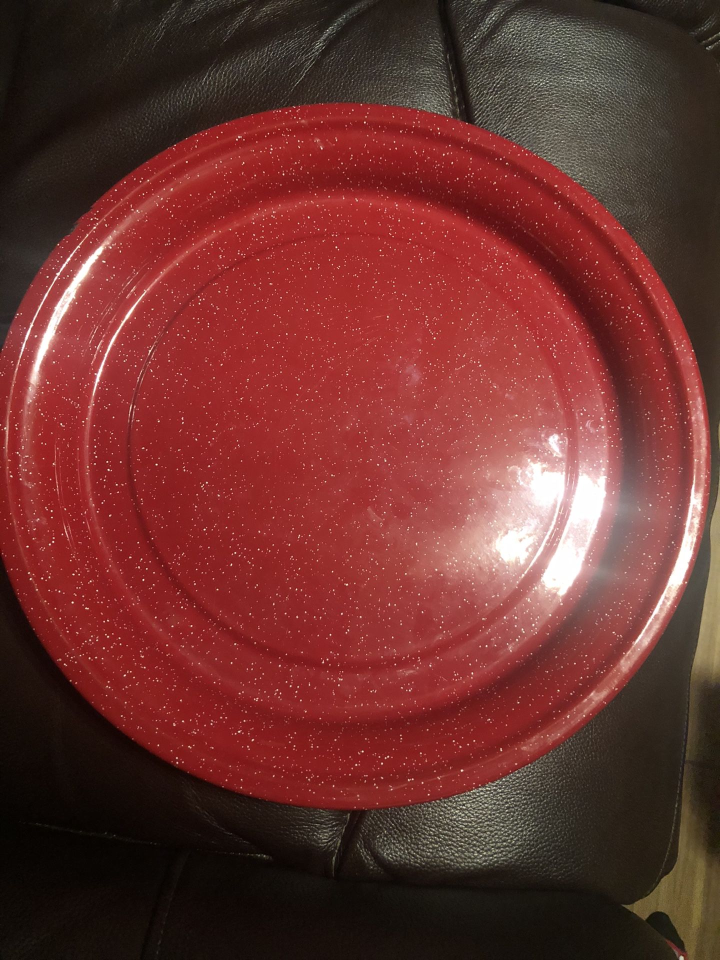Big Red Serving metal plate 16 1/2 inches