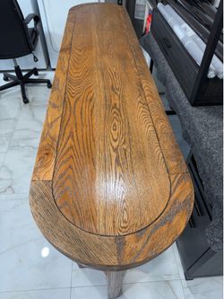 Oak accent entry table