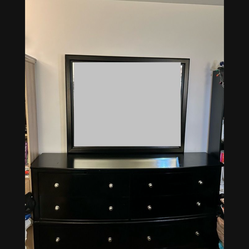 Dresser with mirror and nightstand