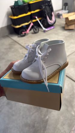 White Toddler Lace-Up Ankle Boots