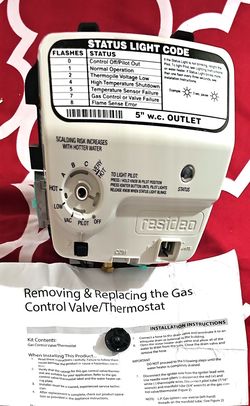 Reliance water heater gas control valve 100112336 trade number WT8840B ( You need to replace the contrlol dial knob )