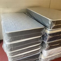 Twin Size Mattress 10 Inch With Box Springs & Metal Bed Frame Set New From Factory Available All Size Same Day Delivery