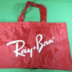RAY-BAN SUNGLASSES RED TOTE BAG Glasses Company NEW! SIZE 16X24 RAY BAN