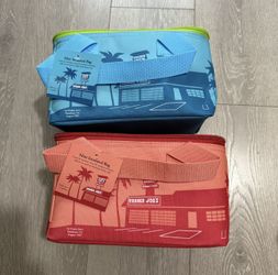 Trader Joe’s Mini Insulated Peach & Blue Bags New 
