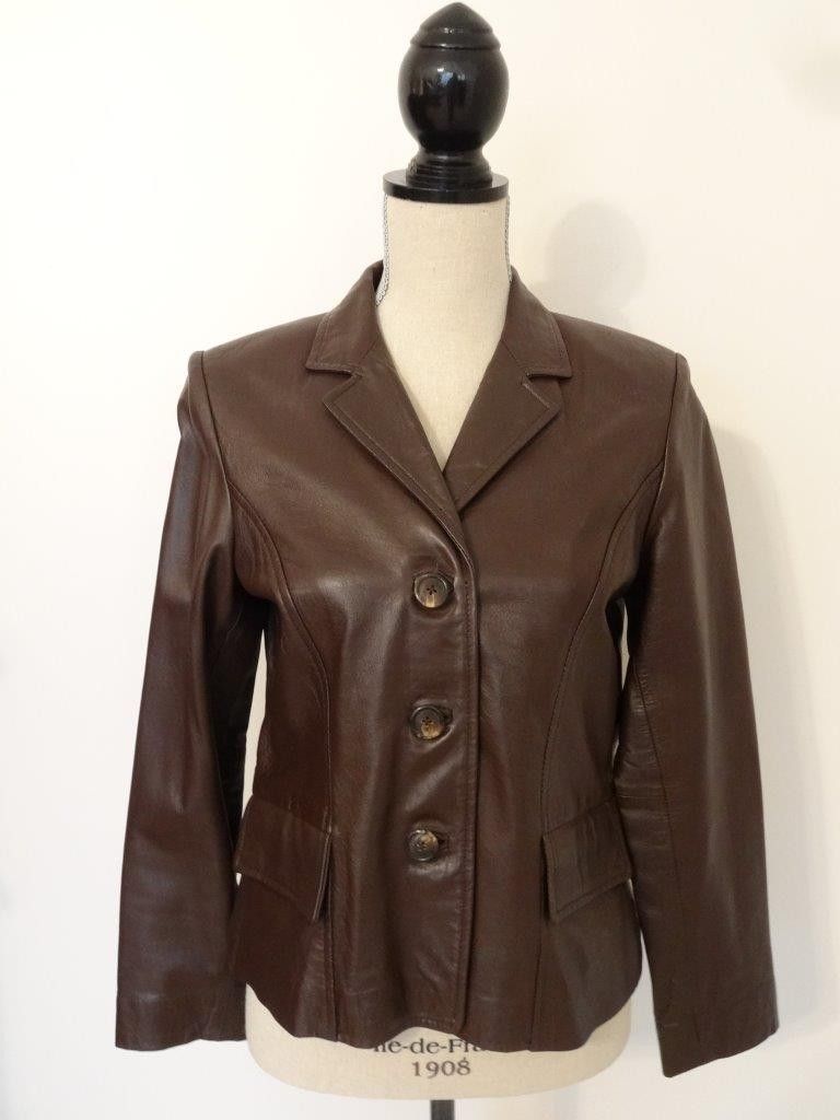Style and Co. Brown Leather Blazer Jacket
