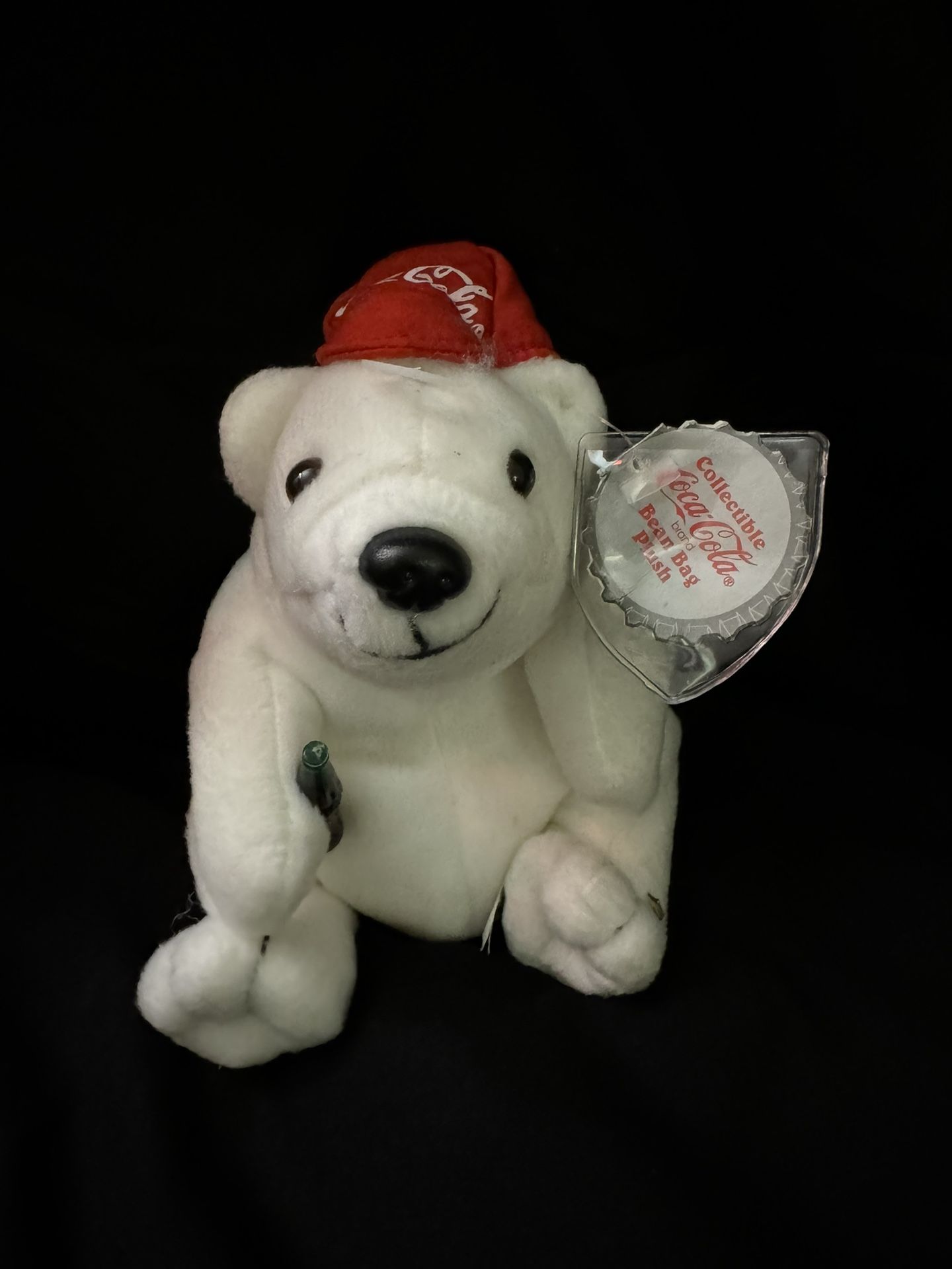 Coca Cola Bear Collector Beanie Baby Style With Baseball Cap