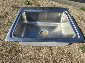 Stainless Steel Kitchen Sink – Large 3-Hole Drop-In Sink – $180 OBO