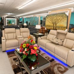 2 piece reclining sofa and loveseat set
