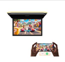 XTRONS 17.3" Android Car Overhead Player, 1920x1080 FHD Flip Down Roof Mount Monitor with Built-in Speaker, WiFi, Bluetooth, Supports HDMI USB Input, 