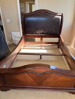 King Size Bed Solid Wooden Frame (free)
