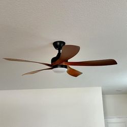 52" 6-Speed Smart Ceiling Fan + Lights and Remote, Indoor/outdoor 