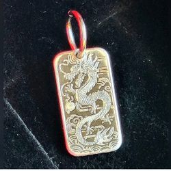 Dragon Pendant 1g .999 Fine Silver W/ Bezel (925) Amulet,  Charm, Bezel, Pendant, Necklace, unisex Jewelry 

Unique Dragon Pendant 

.999 Fine Silver 