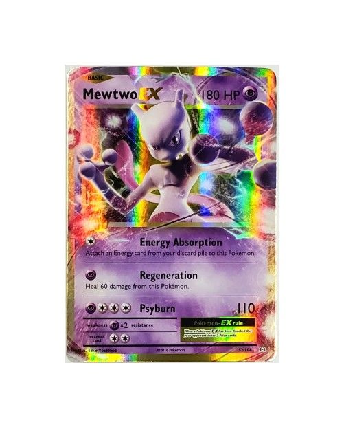 POKEMON MEWTWO EX 52/108 ULTRA RARE HOLO, POKEMON XY EVOLUTIONS 2016