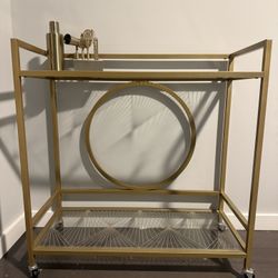 Art Deco Style Gold Bar Cart