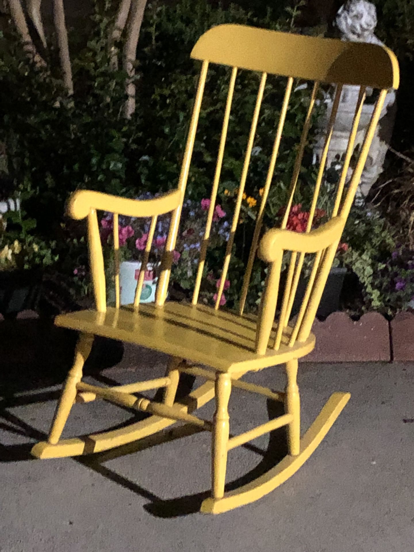 Yellow Wood Rocking Chair 