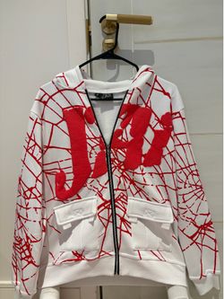 JAI White & Red Zip-Up Hoodie
