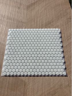 Hexagon white matte glass mosaic tile