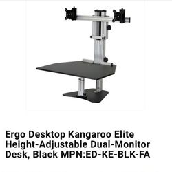 2x Ergo Desktop Kangaroo Elite Dual Monitor Desk