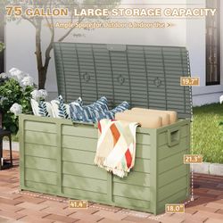 Green Solaura 75-gallon outdoor storage deck box