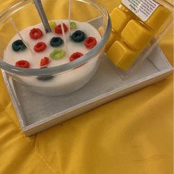 Cereal Candle with cereal Wax melts Bundle with tray