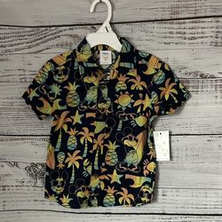 NWT Disney Kids Tropical mickey button up size 3t
