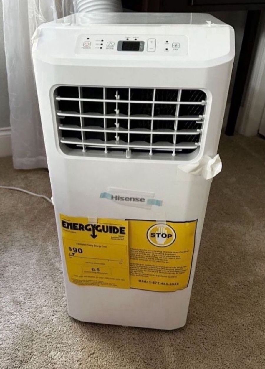 Hisense Portable AC 6,000 BTU Cooling Dehumidifier Fan for Smaller Room up to 250 sq ft, Remote Control, Original Box Included