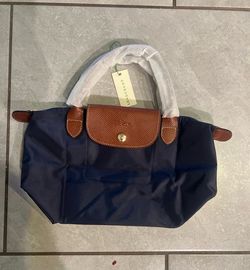 Navy longchamp tote bag