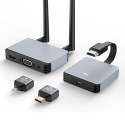 Wireless HDMI Transmitter and Receiver - Plug & Play 2.4/5GHz Streaming Video/Audio from Laptop, PC to HDTV/Projector/Monitor