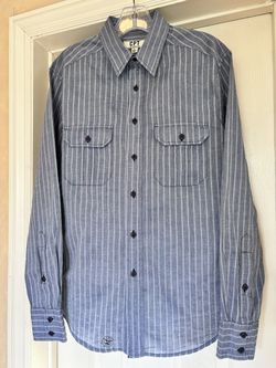 Classic Blue-Gray Striped Button-down Shirt
