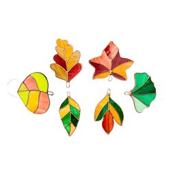 Leaf Stained Glass Decorative Hangin Glass Decor 