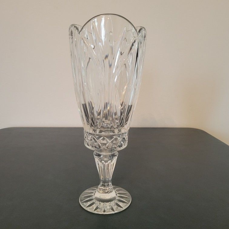 Vintage Block Hand Cut Crystal Fairy Lamp 13"