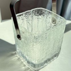 Vintage MCM Hoya Crystal Ice Bucket Glacier Japan Glass