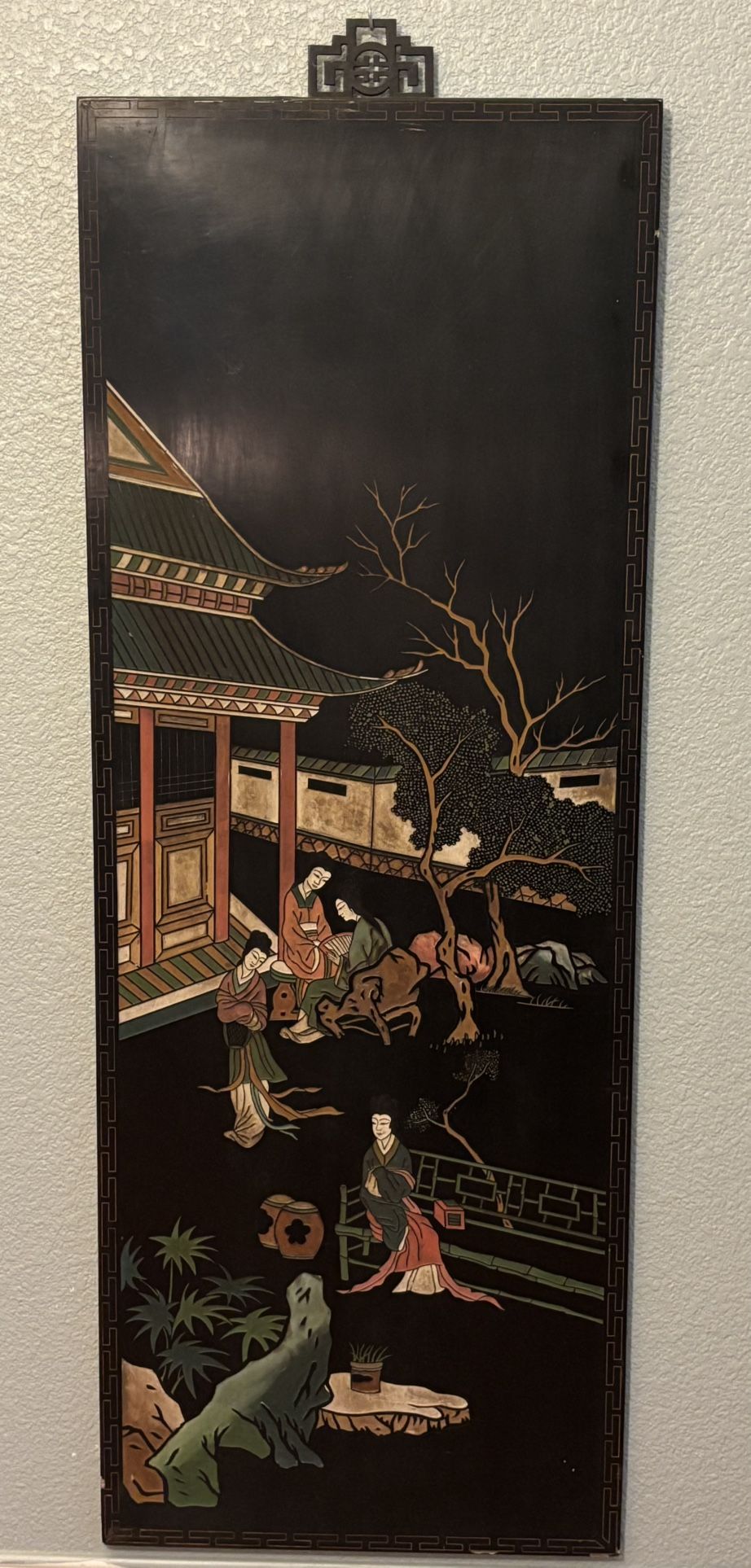 Exquisite Antique Chinese Lacquer Wall Panel