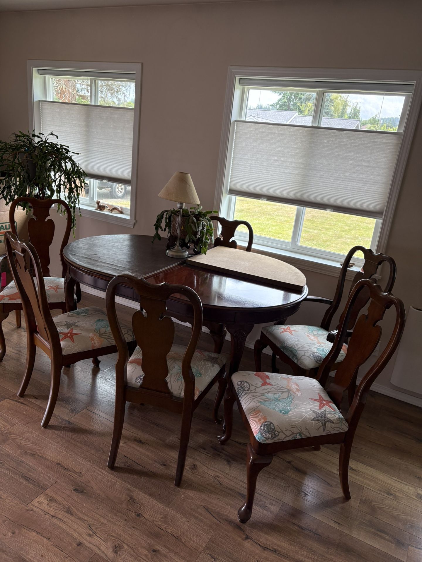 Solid Cherry Wood Dining Table 6ft W/leaf